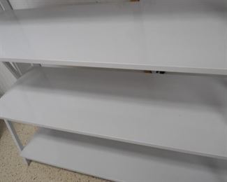 Contemporary White Metal Display Rack