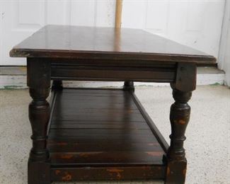 Vintage Distressed Solid Wood Coffee Table