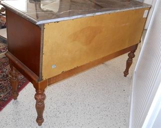 Vintage Wood Marble Top Server