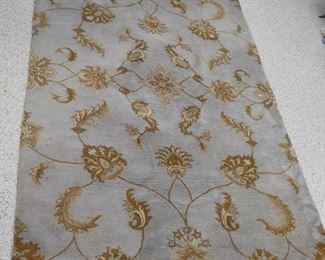 Light Blue Wool Pile Area Rug