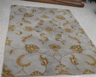 Light Blue Wool Pile Area Rug