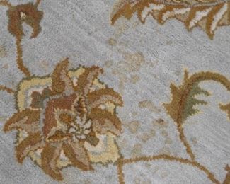 Light Blue Wool Pile Area Rug