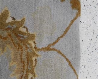 Light Blue Wool Pile Area Rug