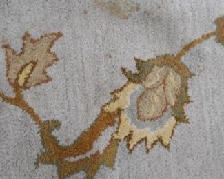 Light Blue Wool Pile Area Rug