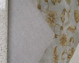 Light Blue Wool Pile Area Rug