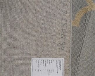 Hand Hooked Wool 5'x7' Light Blue Rug