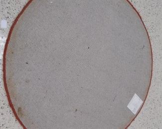 Round Orange Flower Hooked Rug