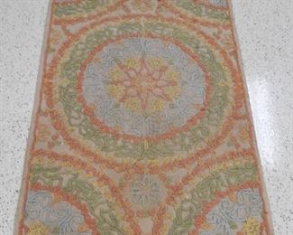 Muted Color Hand Hooked Area Rug