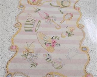 Pink & Cream Whimsical Wool Rug