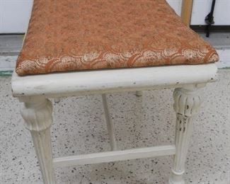 Cream Bench with Upholstered cushion