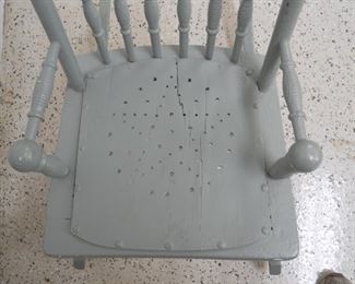 Antique Painted Wooden Child Rocking Chair