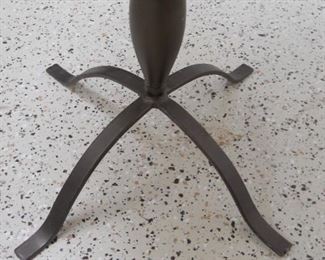 Gray Granite Top Round Brass Side Table