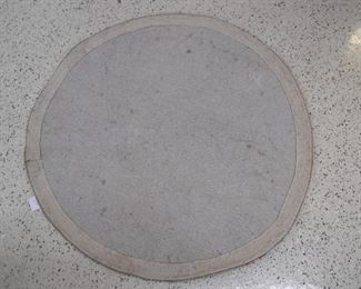 36" Blue Hand Hooked Roung Rug