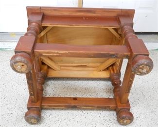 Early American Solid Wood Side Table