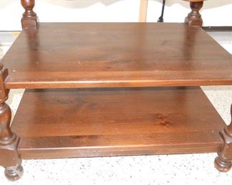 Early American 3 Shelf Wood Side Table