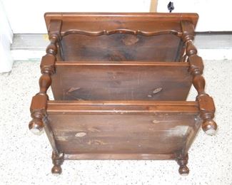 Early American 3 Shelf Wood Side Table