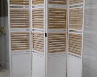 4 Panel Wood Slat & Paneled Room Divider