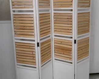4 Panel Wood Slat & Paneled Room Divider