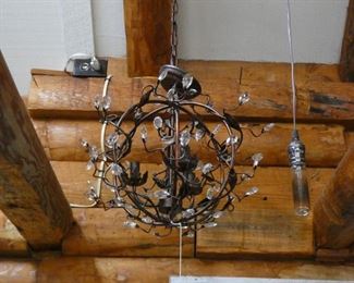 Round Chandelier with Crystal Prisms