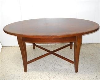 Vintage Oval Inlaid Coffee Table