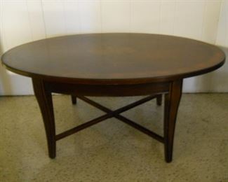 Vintage Oval Inlaid Coffee Table