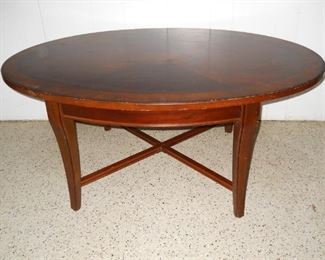 Vintage Oval Inlaid Coffee Table