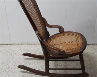 Antique Cane Seat Rocking Chair