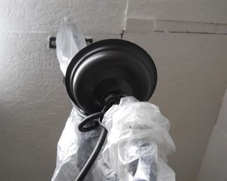 Vintage Black Metal Industrial Hanging Light