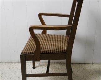 Vintage Arm Chair With Herringbone Upholstery
