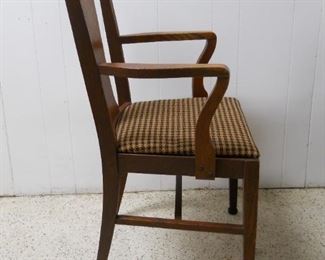 Vintage Arm Chair With Herringbone Upholstery