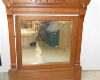 Vintage Oak Wall Mounted Mirror