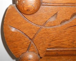 Vintage Oak Wall Mounted Mirror