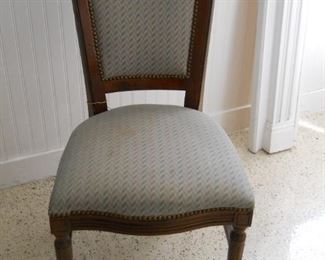 Nailhead Side Chair with Blue Upholstery