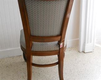 Nailhead Side Chair with Blue Upholstery