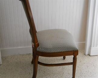 Nailhead Side Chair with Blue Upholstery