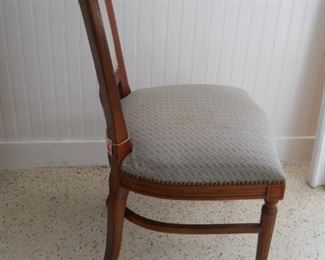 Nailhead Side Chair with Blue Upholstery