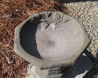 Concrete Ivy Design Bird Bath