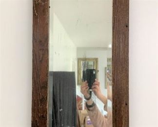 Distressed Repurposed Wood Beveled Mirror