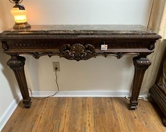 2 Leg Marble Top Wall Table