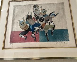 Rodo Boulanger Lithograph Rugby