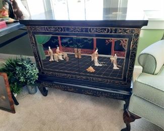 Oriental Handpainted Two door cabinet