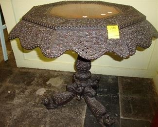 Burmase carved table, ca 1900.