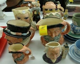 Several Royal Doulton Toby jugs to select from.