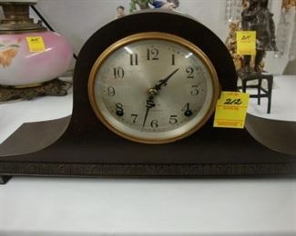 Mahogany mantel clock.