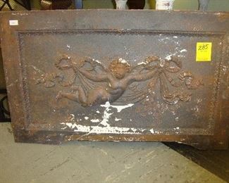 Cast iron fireplace front.
