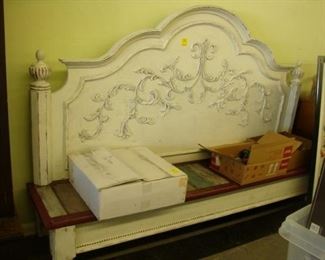 Large painted bench.
