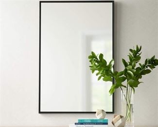 $199                                                                               
 UTTERMOST ANDREW BLACK WALL MIRROR 24" x 36" - NEW IN BOX

 WHY WE LOVE IT:

Simple, modern and a great match for any decor.

 DETAILS + DIMENSIONS:

 

This contemporary mirror highlights the best of modern minimalism to upgrade the look and feel of your space. The mirror features an ultra-slim metal frame in a black finish. A floating glass design creates a small space between the frame and mirror, adding further charm and visual appeal to this design.

 
24" wide x 36" high x 1" deep. Hang weight is 23.1 lbs.
Glass only section is 23" wide x 35" high. Surrounding frame is 1/2" wide.
Contemporary rectangular wall mirror from Uttermost.
Can be installed vertically or horizontally.
Black finish frame. Metal construction. Floating glass design.
 

CONDITION: NEW IN BOX. Please refer to photo's for a more detailed look at condition.  We make every attempt to list and photograph any defects or signs of we