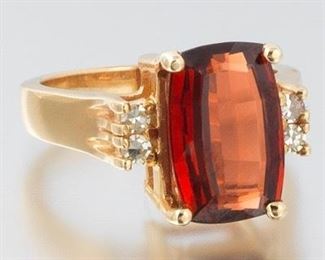  Garnet and Diamond Ring 