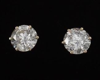  Pair of Diamond Stud Earrings I1 and I2 Clarity 