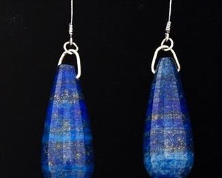 A Pair of Lapis Drop Earrings 